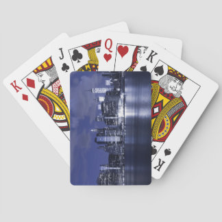 New York Skyline Bathed in Blue Playing Cards