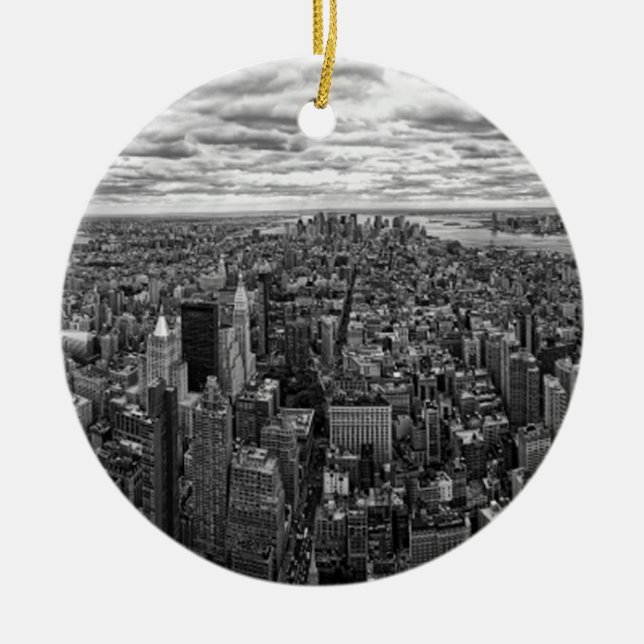 New York Skyline Ceramic Ornament (Front)