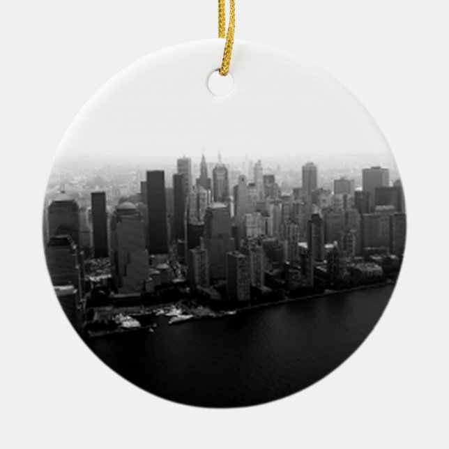 New York Skyline Ceramic Tree Decoration (Front)