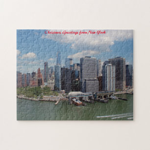 New York Skyline.Christmas Greetings Jigsaw Puzzle