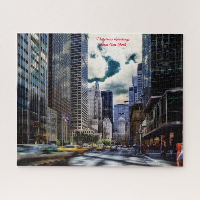 New York Skyline. Christmas Greetings Jigsaw Puzzle (Horizontal)
