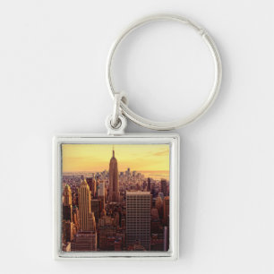 New York skyline city with Empire State Key Ring