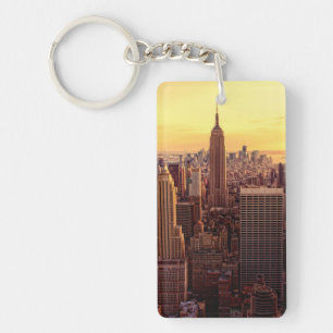 New York skyline city with Empire State Key Ring