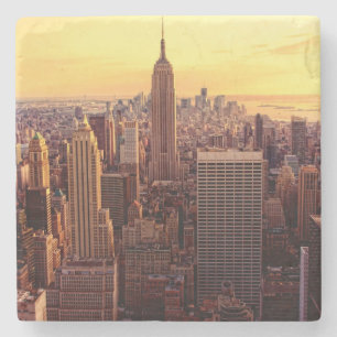 New York skyline city with Empire State Stone Coaster