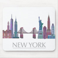 New York Skyline Coloured Buildings