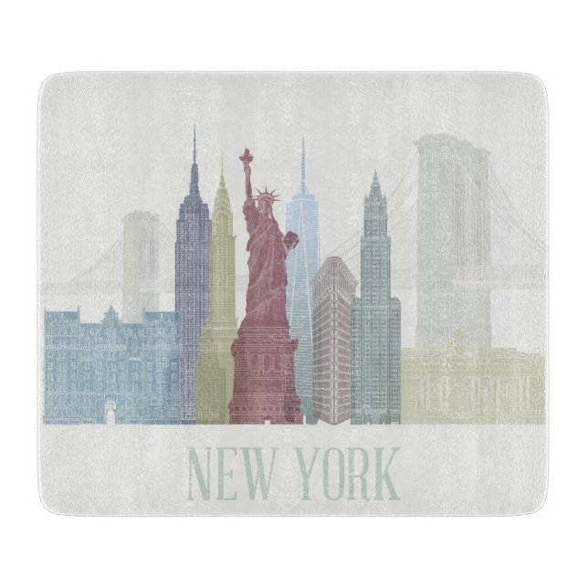 New York Skyline Cutting Board (Front)
