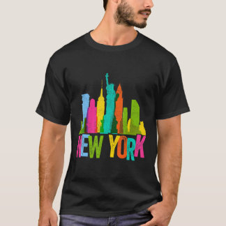 New York Skyline Heartbeat Statue Of Liberty Love T-Shirt