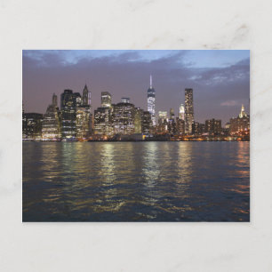 New York Skyline Hudson River World Trade Centre Postcard