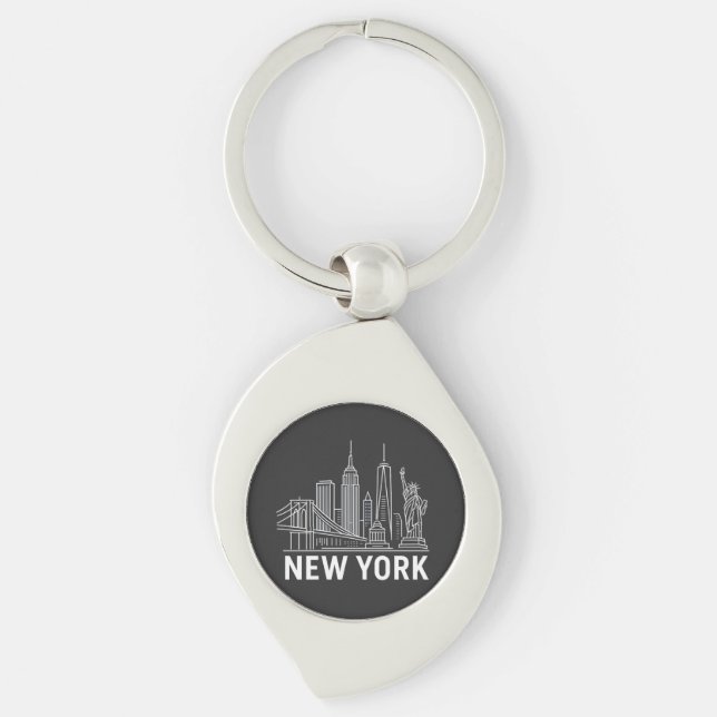 New York Skyline Keychain – Iconic City Landmark  (Front)