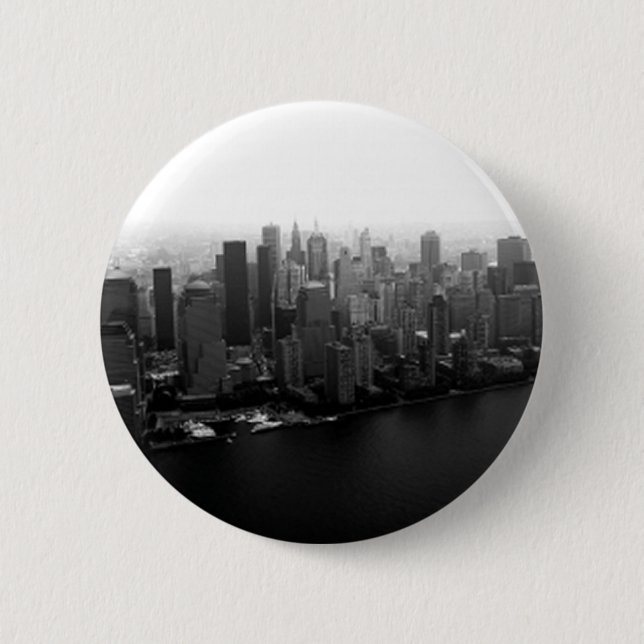 New York Skyline Pinback Button (Front)