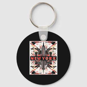 New york skyline punk grunge vintage retro graffit key ring