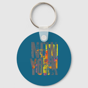 New york skyline punk grunge vintage retro graffit key ring