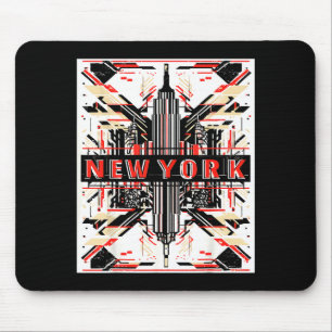 New york skyline punk grunge vintage retro graffit mouse pad
