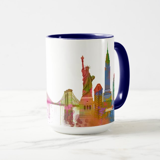 New York Skyline - Rainbow Mug (Front Right)