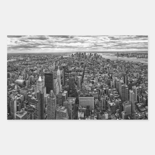 New York Skyline Rectangular Sticker (Front)