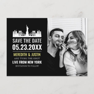 New York Skyline Save the Date Invitation