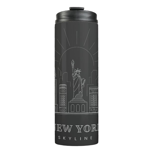 New York skyline Thermal Tumbler (Front)