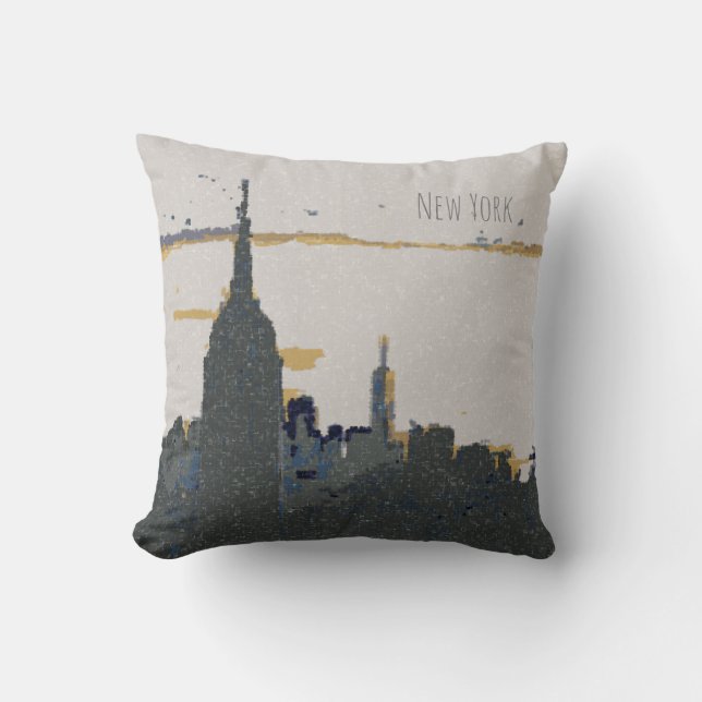New York Skyline throw pillow (Front)
