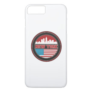 New York Skyline   United States Flag iPhone 8 Plus/7 Plus Case