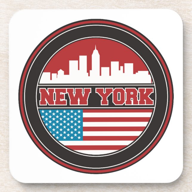 New York Skyline | United States Flag Coaster (Front)