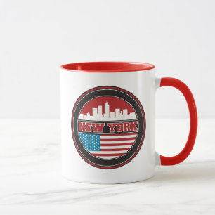 New York Skyline United States Flag Mug