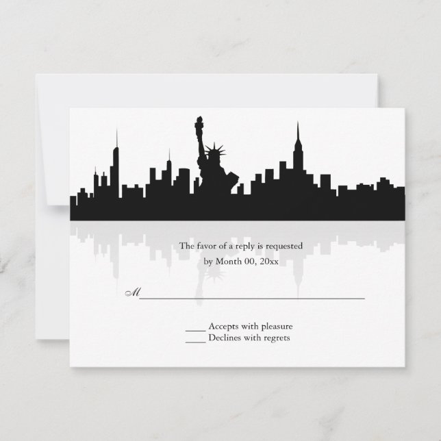New York Skyline Wedding RSVP (Front)