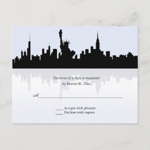 New York Skyline Wedding RSVP Card