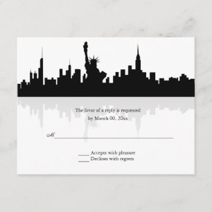 New York Skyline Wedding RSVP Card