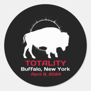 New York Solar Eclipse Totality April 8 2024 Classic Round Sticker