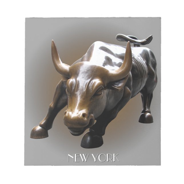 New York Souvenir Notepad Bull Statue Gifts (Front)