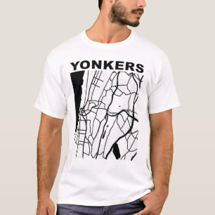 New York Souvenir Yonkers City Street Map T-Shirt