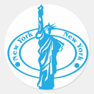 New York Stamp Classic Round Sticker