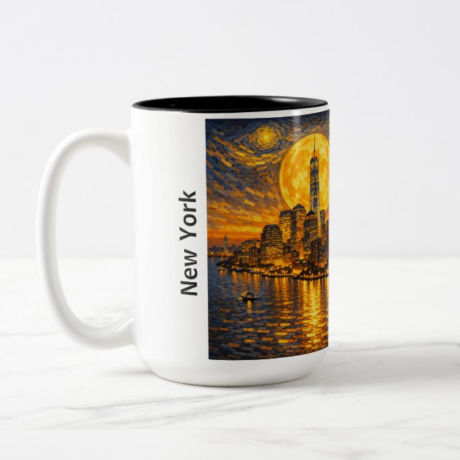 New York Starry Night Two-Tone Coffee Mug (Left)