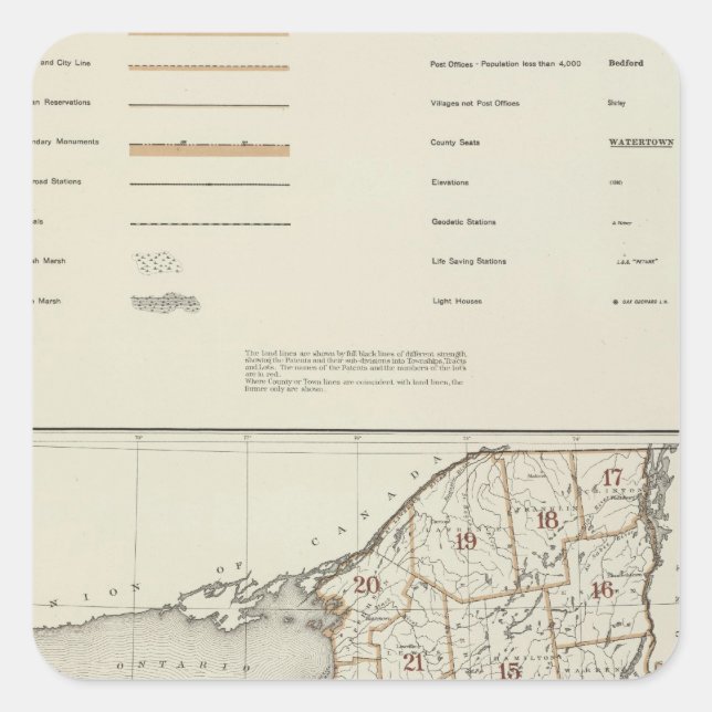 New York state atlas Square Sticker (Front)