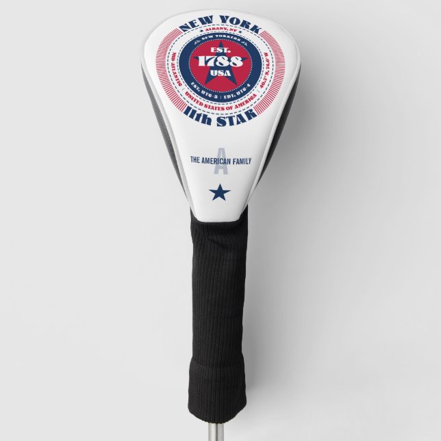 New York State Circle Custom Golf Head Cover (Front)