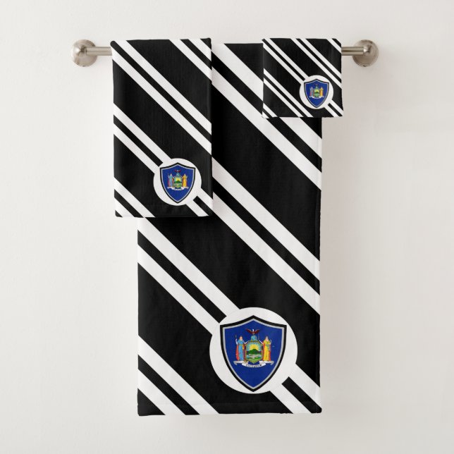 New York state flag Bath Towel Set (Insitu)