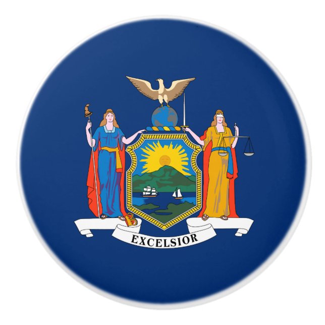 New York State Flag Ceramic Knob (Front)