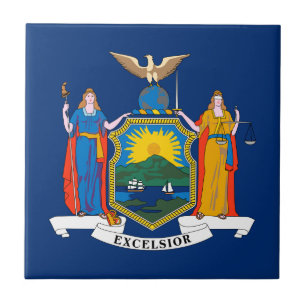 New York State Flag Ceramic Tile