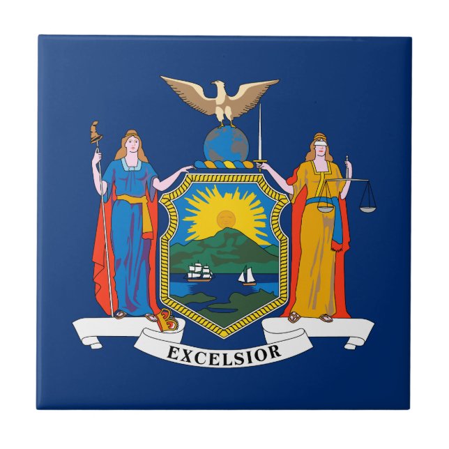 New York State Flag Ceramic Tile (Front)