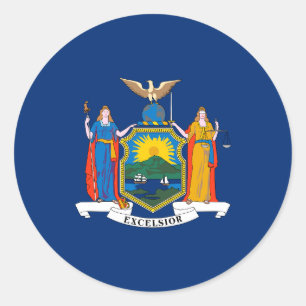 New York State Flag  Classic Round Sticker