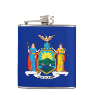 New York State Flag Design Hip Flask