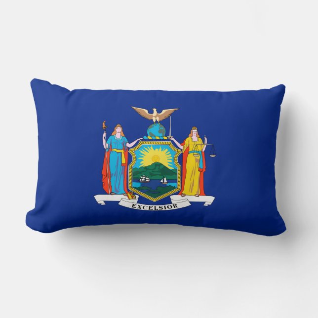 New York State Flag Design Lumbar Cushion (Front)