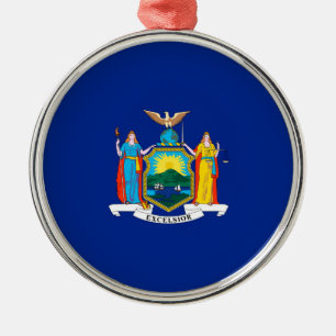 New York State Flag Design Metal Tree Decoration
