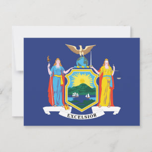 New York State Flag Empire State Liberty Justice Postcard