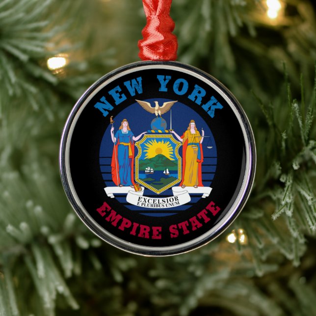 NEW YORK STATE FLAG METAL ORNAMENT (Tree)