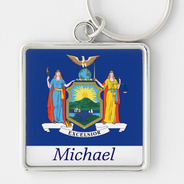 New York State Flag Personalised Key Ring (Front)