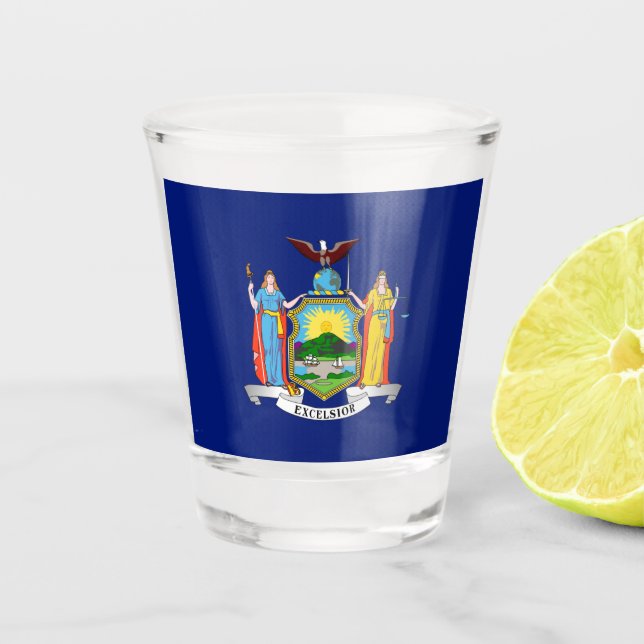 New York State flag  Shot Glass (Front)