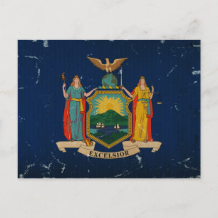 New York State Flag VINTAGE Postcard