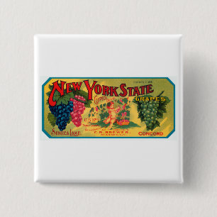 New York State Grapes 15 Cm Square Badge