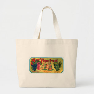 New York State Grapes Large Tote Bag